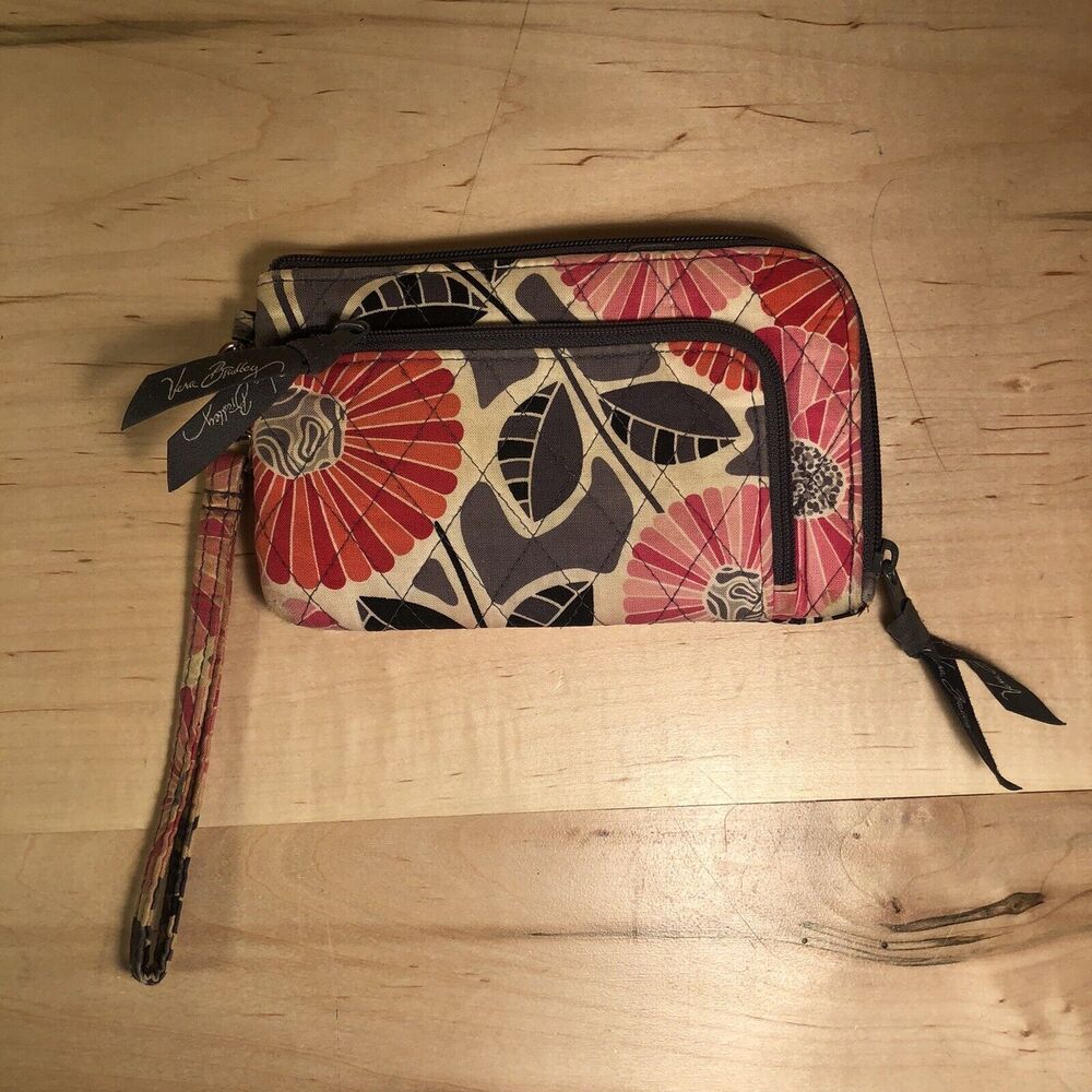 Vera Bradley Cherry Blossoms Zip Around Wristlet Bag Wallet